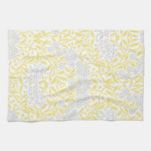 Geel grijs Floral Damask Patroon Theedoek (Horizontaal)