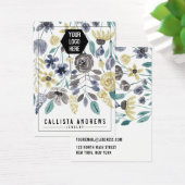 Geel grijs Floral Sleutelhanger Logo Kaart (Bureau)