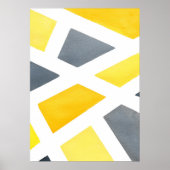 Geel grijs Geometric Poster (Voorkant)