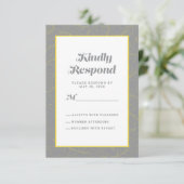 Geel Grijs Geometrisch Artistiek | Abstract Modern RSVP Kaartje (Staand voorkant)