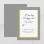 Geel Grijs Geometrisch Artistiek | Abstract Modern RSVP Kaartje (Voorkant / Achterkant)
