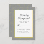 Geel Grijs Geometrisch Artistiek | Modern Abstract RSVP Kaartje (Voorkant / Achterkant)