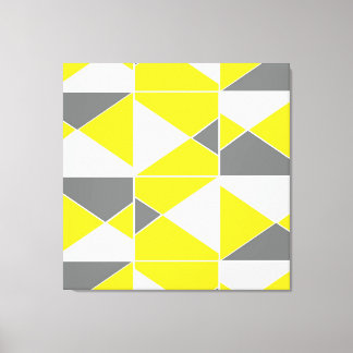 Geel grijs geometrisch patroon canvas afdruk