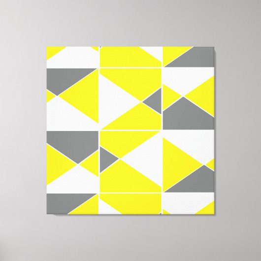 Geel grijs geometrisch patroon canvas afdruk (Voorkant)