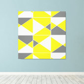 Geel grijs geometrisch patroon canvas afdruk (Insitu (Houten vloer))