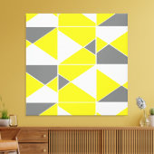 Geel grijs geometrisch patroon canvas afdruk (Insitu (Woonkamer))