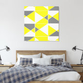 Geel grijs geometrisch patroon canvas afdruk (Insitu (Slaapkamer))