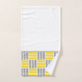 Geel grijs Geometrische penseelpatroon Bad Handdoek (Handdoek)