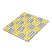 Geel grijs Geometrische penseelpatroon Tegeltje (Zijkant)