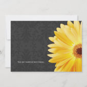 Geel grijs Gerber Daisy  Damask Wedding Kaart (Achterkant)