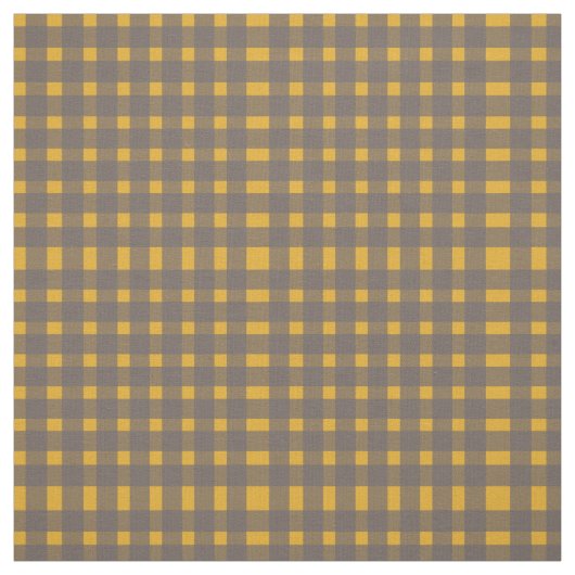 Geel grijs Gingham Pattern Stof (Swatch)