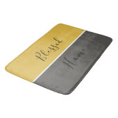 Geel grijs Golden Modern Elegant Script Decor Badmat (Gekanteld)