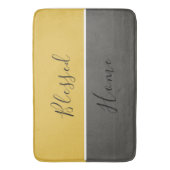 Geel grijs Golden Modern Elegant Script Decor Badmat (Voorkant Verticaal)