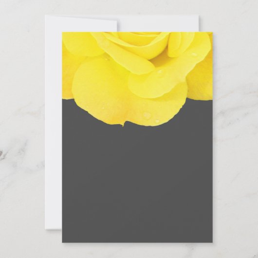 Geel Grijs Grijs Bloemen Roos Elegant Cool Wedding Kaart (Achterkant)