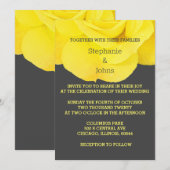 Geel Grijs Grijs Bloemen Roos Elegant Cool Wedding Kaart (Voorkant / Achterkant)