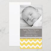 Geel grijs Hartelijk dank Baby shower Fotokaarten Bedankkaart (Voorkant / Achterkant)