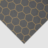 Geel grijs Honeycomb Hexagon Pattern Trendy Chic Tissuepapier (Detail)
