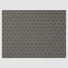 Geel grijs Honeycomb Hexagon Pattern Trendy Chic Tissuepapier