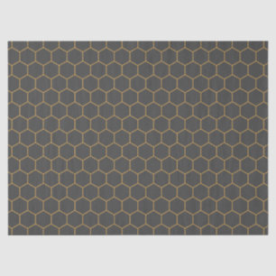 Geel grijs Honeycomb Hexagon Pattern Trendy Chic Tissuepapier