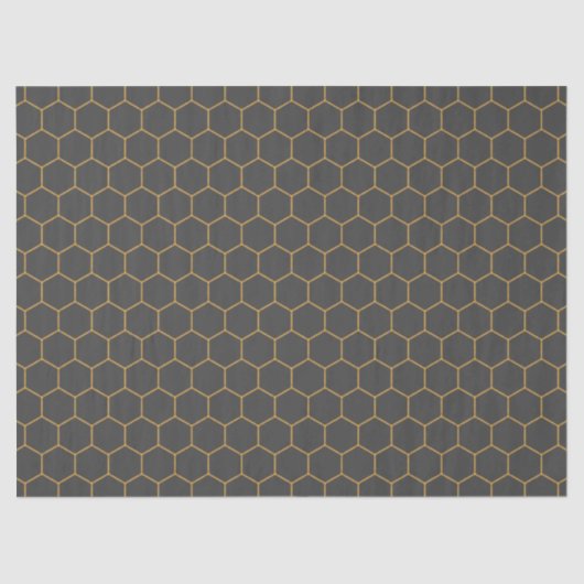 Geel grijs Honeycomb Hexagon Pattern Trendy Chic Tissuepapier (Voorkant)