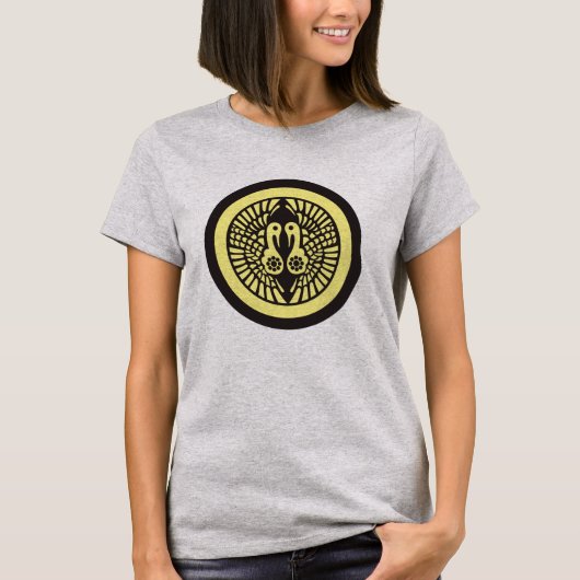  Geel Grijs Ikko Ikki Japan Mon Oriental T-shirt (Voorkant)