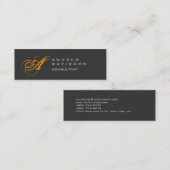 Geel Grijs Klassiek Monogram Plain Visitekaartje (Voorkant / Achterkant)