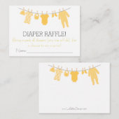 Geel & Grijs Kleine Kleding Luier Raffle Tickets Informatiekaartje (Voorkant / Achterkant)