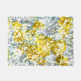 Geel grijs kleurenbloemontwerp deurmat