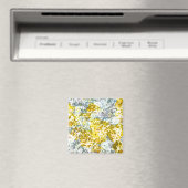 Geel grijs kleurenbloemontwerp magneet (Insitu (Vaatwasser))