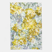 Geel grijs kleurenbloemontwerp theedoek (Verticaal)