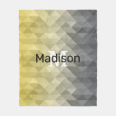 Geel grijs kleurtje Ombre Geometrische patroon Mon Fleece Deken (Voorkant)