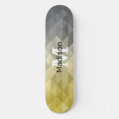 Geel grijs kleurtje Ombre Geometrische patroon Mon Persoonlijk Skateboard (Voorkant)
