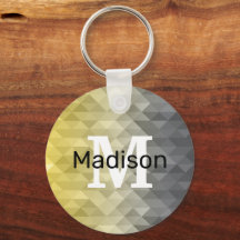 Geel Grijs Koel Ombre Geometrisch patroon Monogram