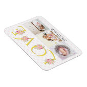 Geel, grijs LOVE, roze rozenrozenValentijnsdag Magneet (Rechterzijde)