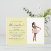 Geel grijs Manuscript Dans Overweging Foto uitnodi Kaart (Staand voorkant)