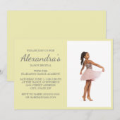 Geel grijs Manuscript Dans Overweging Foto uitnodi Kaart (Voorkant / Achterkant)