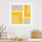 Geel grijs minimalistisch kleurenblok poster (Keuken)