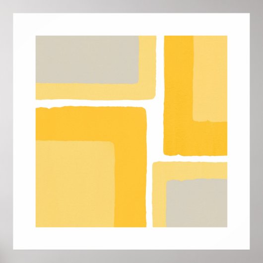 Geel grijs minimalistisch kleurenblok poster (Voorkant)