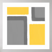 Geel grijs minimalistisch kleurenblok poster (Voorkant)