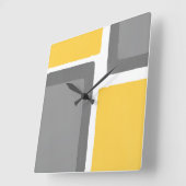 Geel grijs minimalistisch kleurenblok vierkante klok (Hoek)