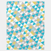 Geel grijs modern Abstract driehoekspatroon Fleece Deken (Voorkant)