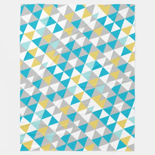 Geel grijs modern Abstract driehoekspatroon Fleece Deken (Voorkant)