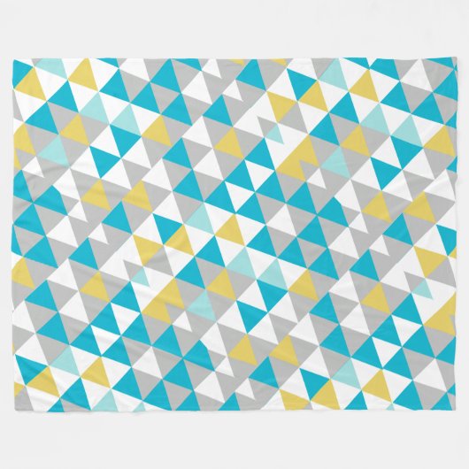 Geel grijs modern Abstract driehoekspatroon Fleece Deken (Voorkant (Horizontaal))