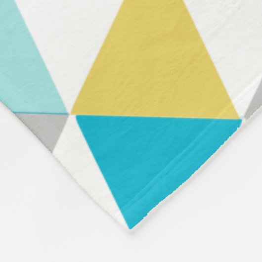 Geel grijs modern Abstract driehoekspatroon Fleece Deken (Hoek)