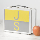 Geel & Grijs Modern Beginletters Monogram (In situ)