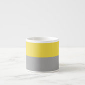 Geel & Grijs Modern Beginletters Monogram Espresso Kop (Voorkant)