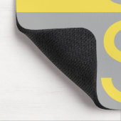 Geel & Grijs Modern Beginletters Monogram Muismat (Hoek)