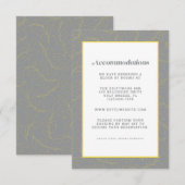 Geel & Grijs Modern Bruiloft Accommodatie Detail Informatiekaartje (Voorkant / Achterkant)