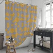 Geel Grijs Modern Elegant Geometrisch Tribal Douchegordijn