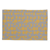 Geel Grijs Modern Elegant Geometrisch Tribal Kussensloop (Achterkant-Links)